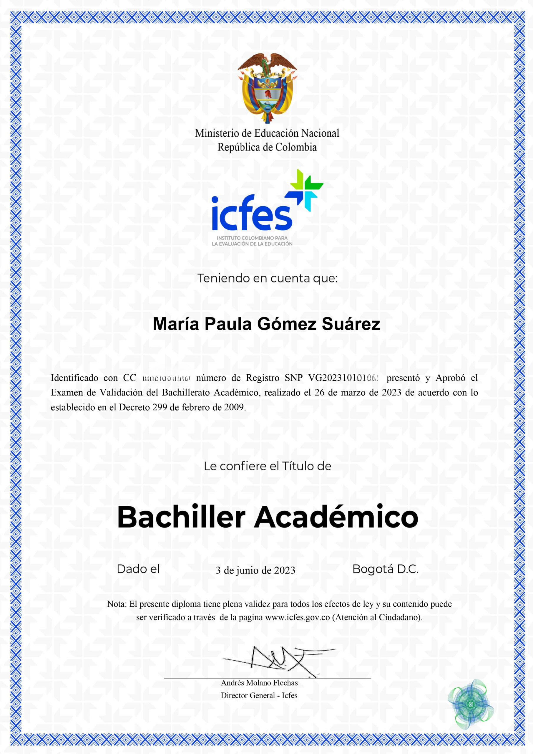 diploma paula icfes