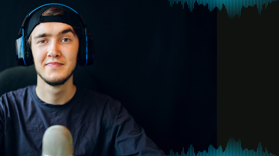 Miniatura de Youtube Hacer Podcast Moderno Negro, Amarillo y azul
